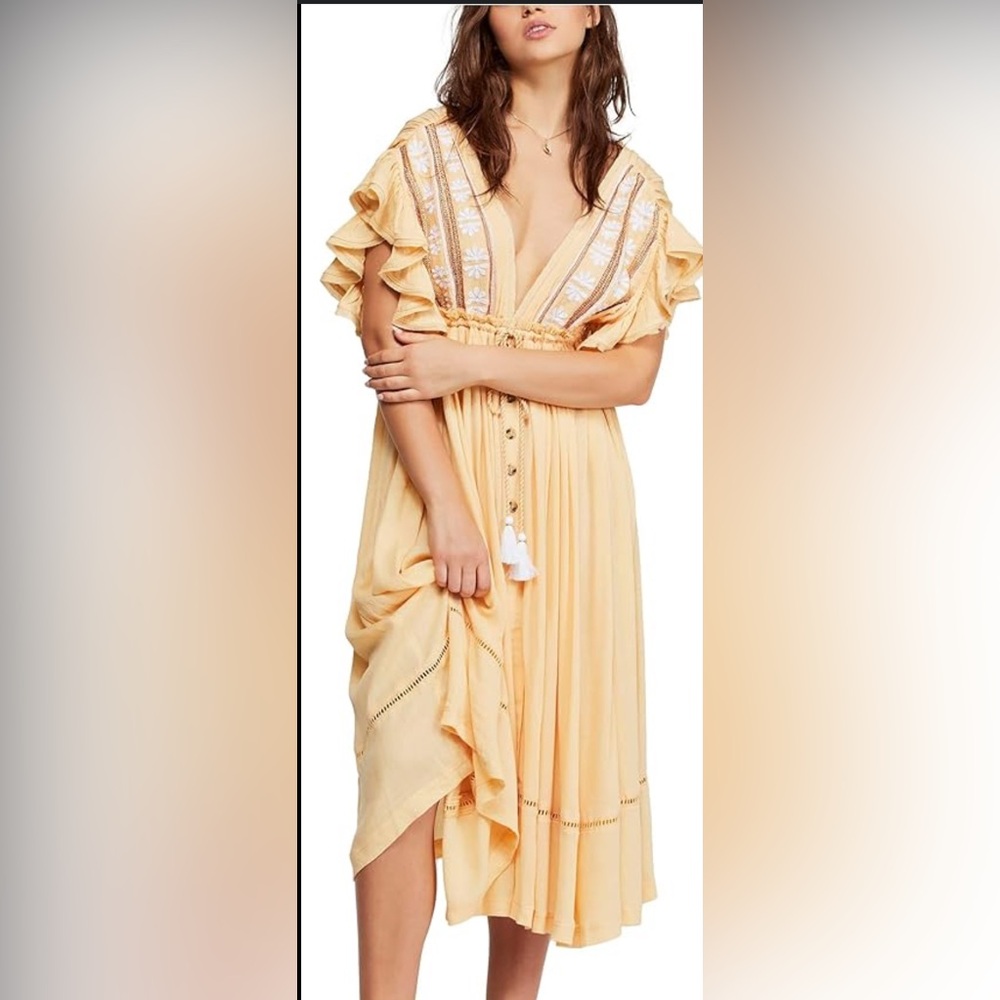 Free People Will Wait for You Boho Floral Maxi Midi Dress